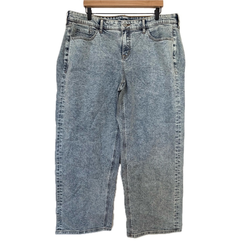 Torrid Light Blue Sparkle Wide Leg Crop Jeans - See Measurements